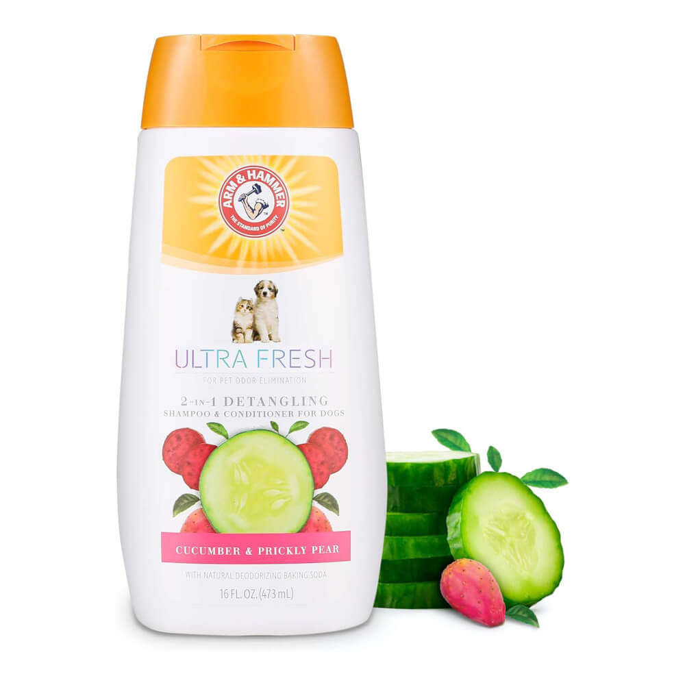 แชมพูสำหรับสุนัข ARM AND HAMMER ULTRA FRESH 2 IN 1 DETANGLING สูตรผสมครีมนวด กลิ่นพริคลีย์ & แพร์ 473 มล._1